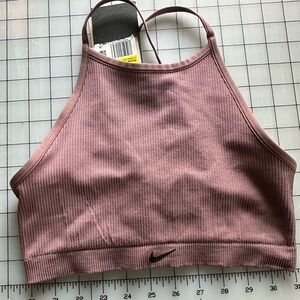 Nike Light Pink Ribbed Sports Bra